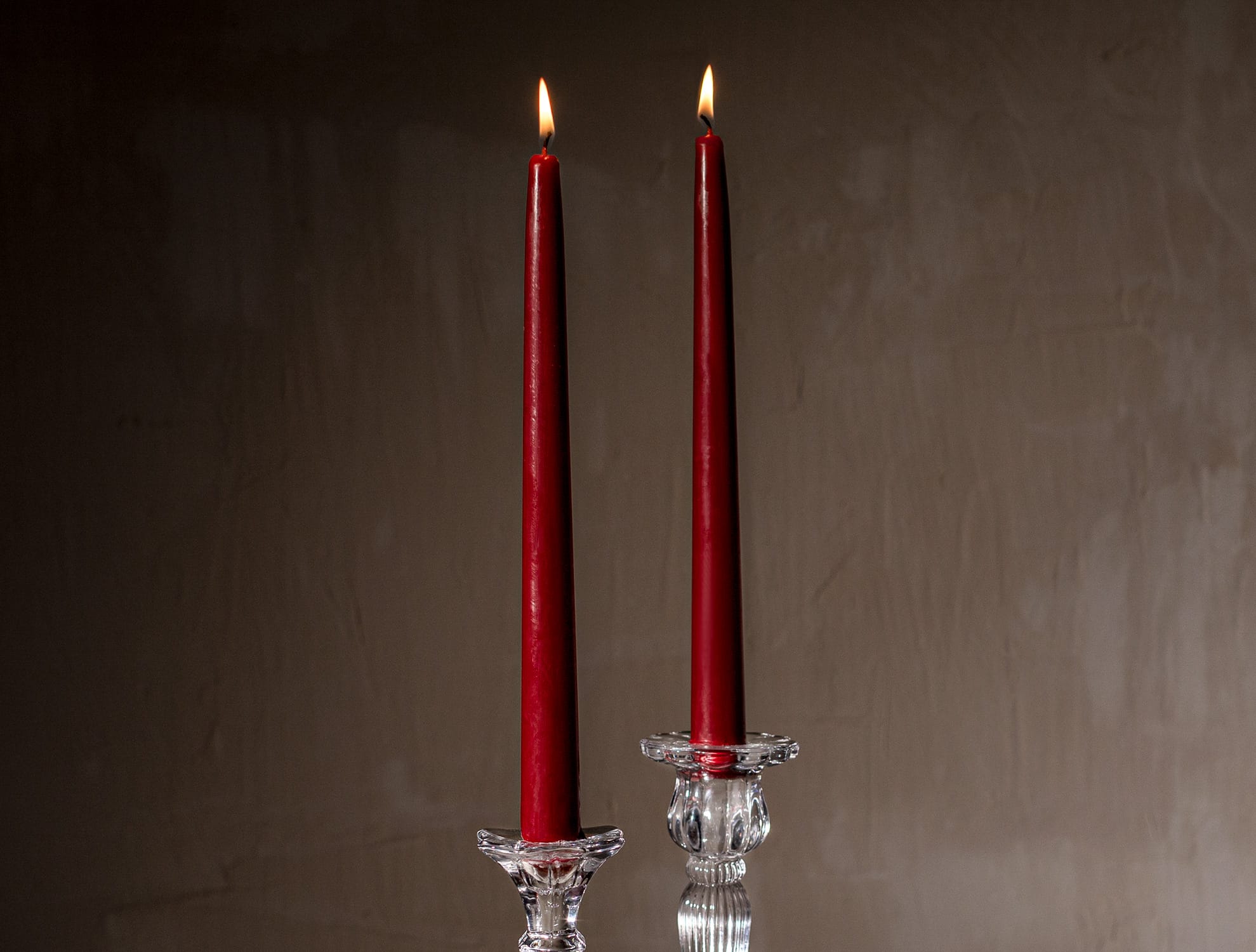 Red Taper Candle Set - 25 cm Height