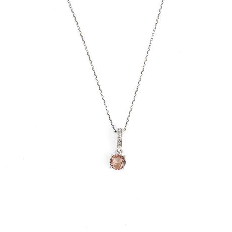 925 Sterling Silver Zultanite Necklace - Delicate Round Pendant