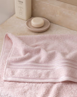 Soft 100% Cotton Face & Hand Towel - Absorbent & Fluffy - Powder Pink