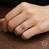 Sterling Silver Zigzag Ring - Modern Geometric Design