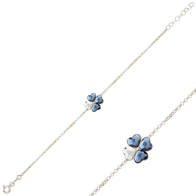 Sparkling Clover Charm Bracelet - Fortuna Luck & Fortune