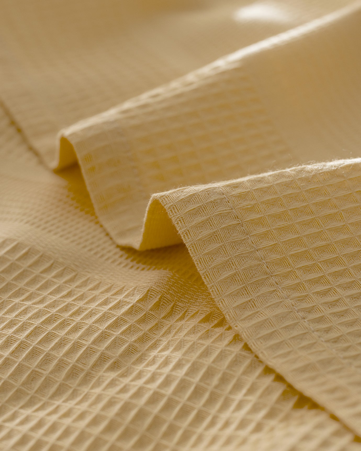 Mathilda Twin Size 100% Cotton Pique Bedding Set - Yellow