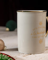 Elegantní bílý a zlatý keramický hrnek na kávu - objem 280 ml