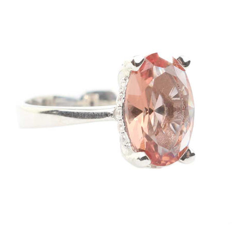 925 Sterling Silver Oval Zultanite Ring with Zircon Accents