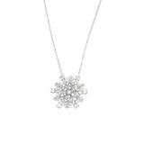 925 Sterling Silver Snowflake Charm Pendant Necklace