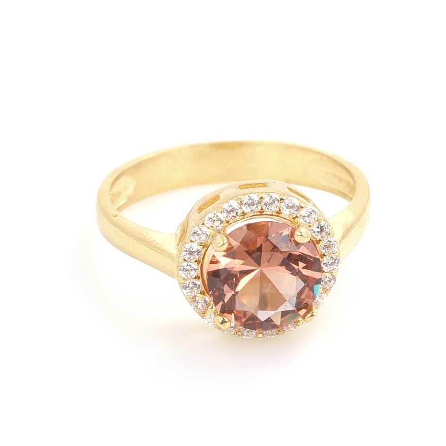 925 Sterling Silver Round Zultanite Ring with Zircon Accents