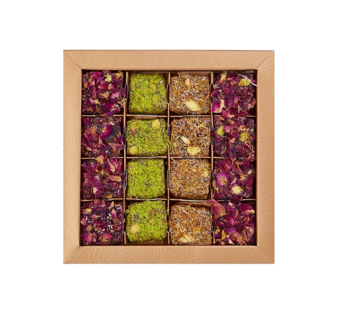 Scatola Regalo di Delizie Turche Gourmet Assortite al Pistacchio, Vegane e Senza Glucosio