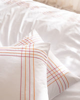 100% Cotton King Size Duvet Set - Holly White & Orange