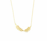 Sterling Silver Double Acacia Leaf Pendant Necklace