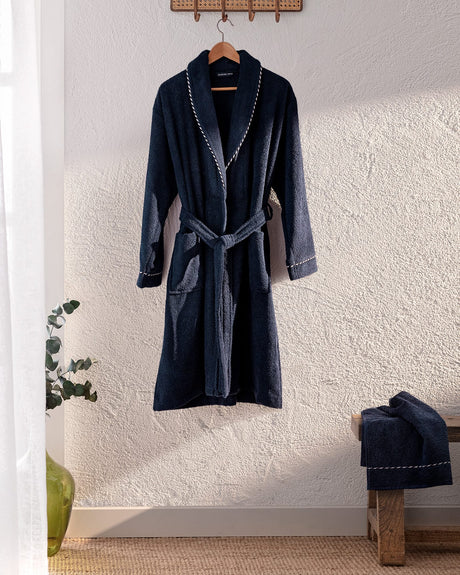 100% Cotton Unisex Bathrobe Set - Soft & Absorbent Shawl Collar