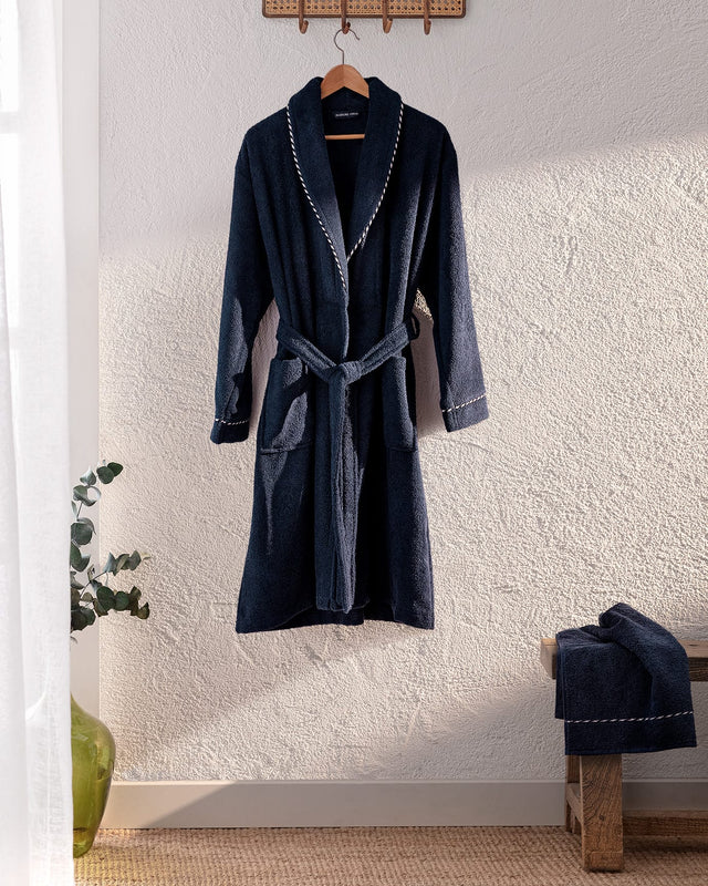 100% Cotton Unisex Bathrobe Set - Soft & Absorbent Shawl Collar