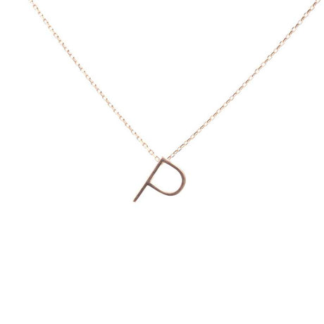 Sterling Silver 3D Initial P Pendant Necklace - Personalized Elegance