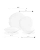 Nyt Bone Porcelæn 24-dele Middagsæt - Klassisk Hvid Elegance