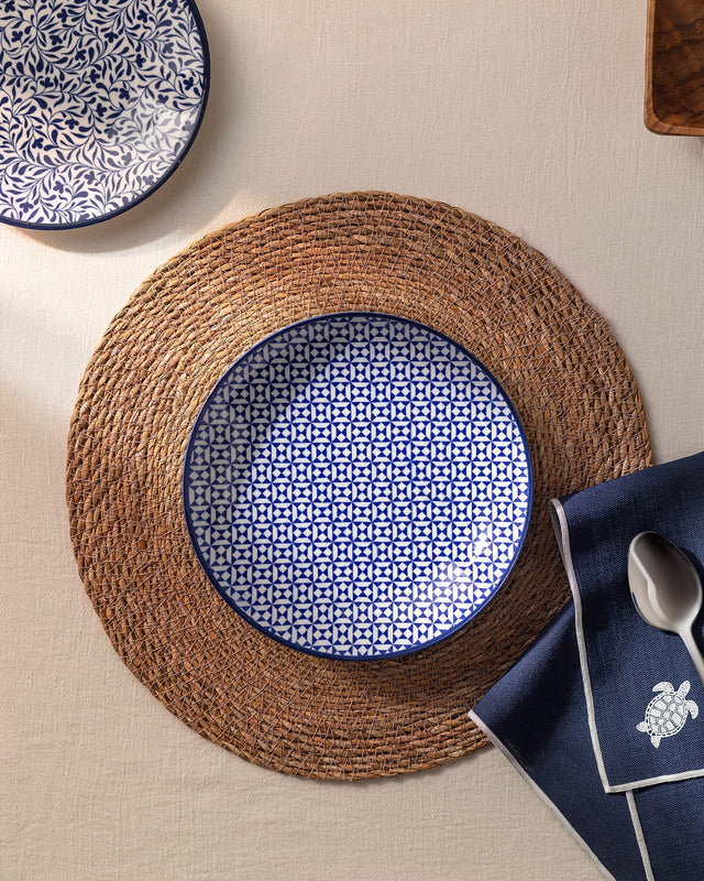New Bone China Dinner Plate - Rêve Bleu Dandelion Motif