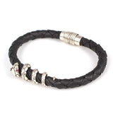 Premium Handcrafted 925 Sterling Silver Leather Snake Bracelet