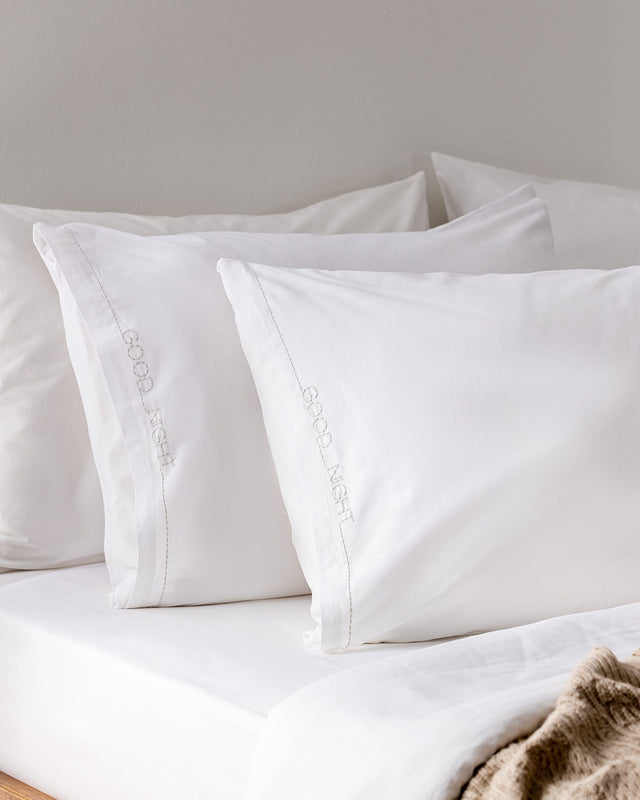 100 Percent Cotton Pillowcase - Soft & Breathable White Beige