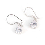 Sterling Silver Zircon Teardrop Drop Earrings - Elegant Statement