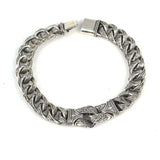 Oxidized Sterling Silver Men's Bracelet - Ottoman Scroll Motif