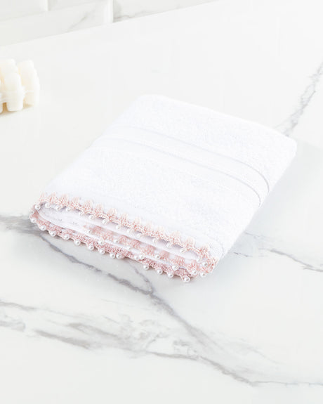 100% Cotton Face Towel - Handcrafted Crocheted Edge