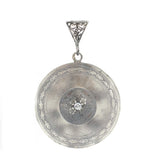 925 Sterling Silver Rectangular Floral Locket Pendant with Zircon