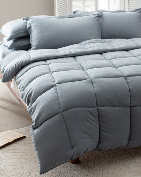 100% Polyester Double Bedding Set - Indigo Mona Collection