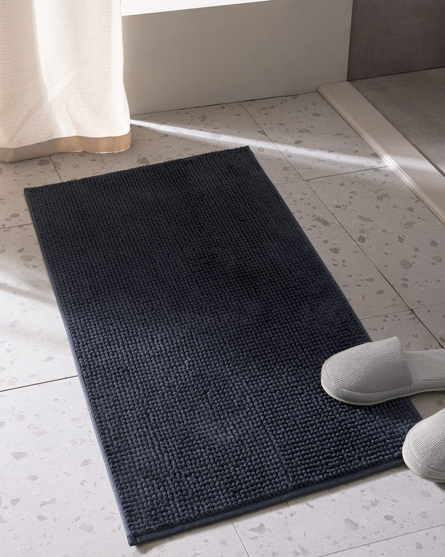 Soft Absorbent Non-Slip Bath Mat - Dark Blue Bathroom Rug