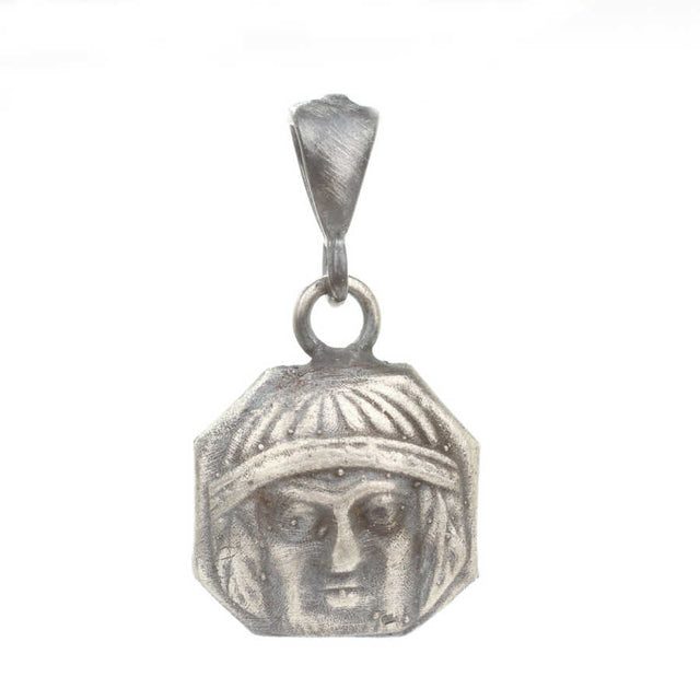 Sterling Silver Medallion Pendant - Ancient Roman Figure