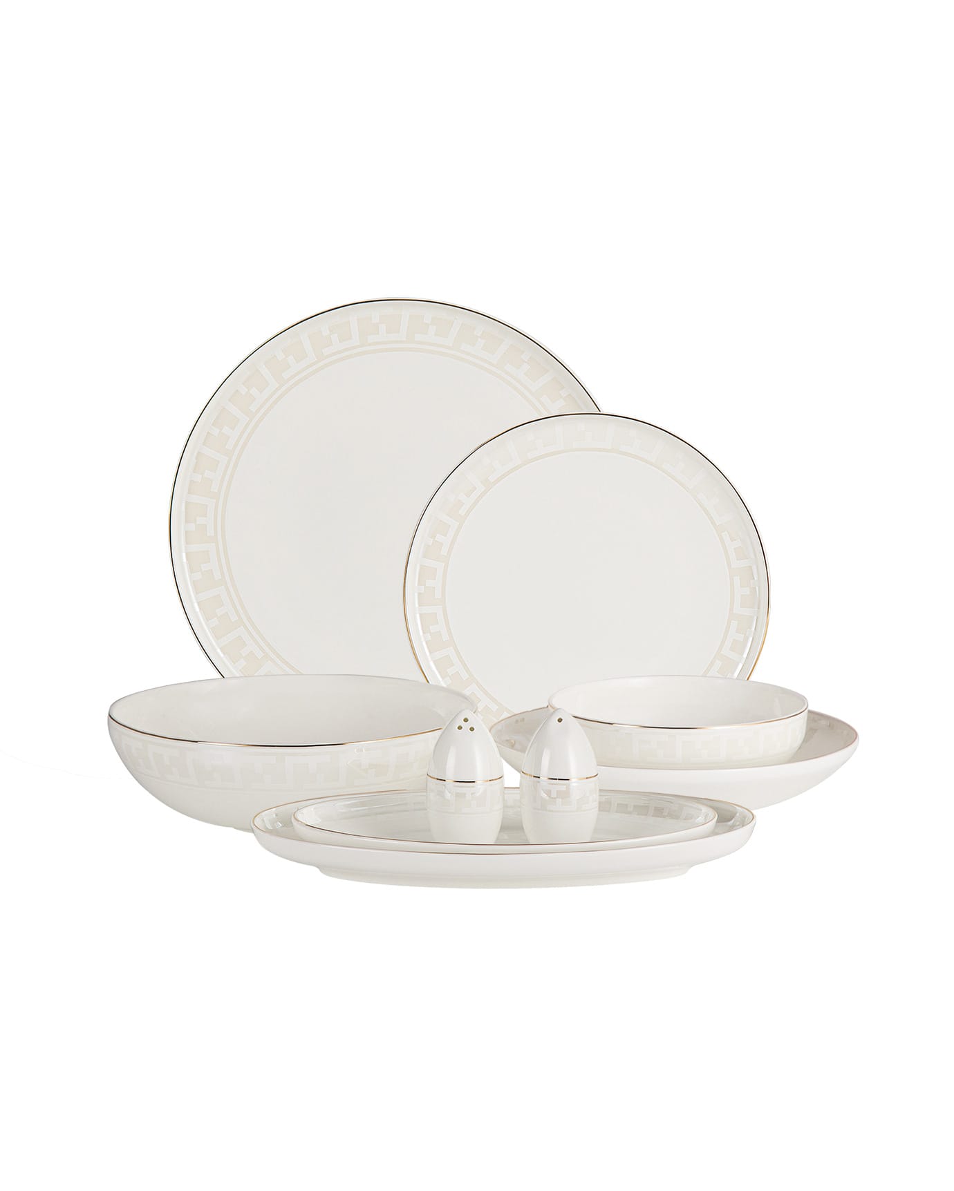 Fine Bone Porcelain 6-Person Dinner Set - Timeless Elegance
