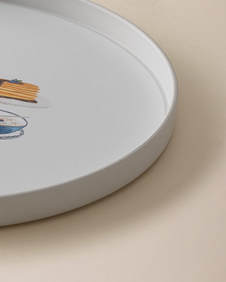 Durable Plastic Serving Tray - Vibrant Round Design