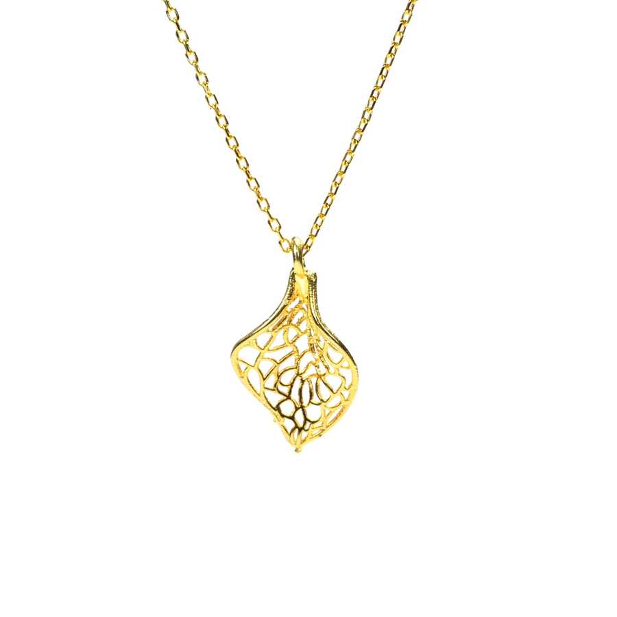 925 Sterling Silver Leaf Pendant Necklace - Elegant Nature Design