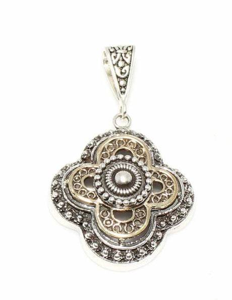 925 Sterling Silver & Bronze - Authentic Constantinople Clover Pendant