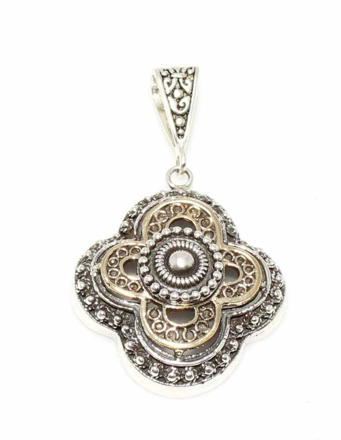 925 Sterling Silver & Bronze - Authentic Constantinople Clover Pendant