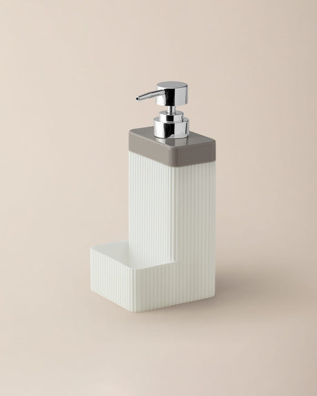 Soft Ecru Liquid Soap Dispenser for Bathroom - Elegant Marais Lautre Style