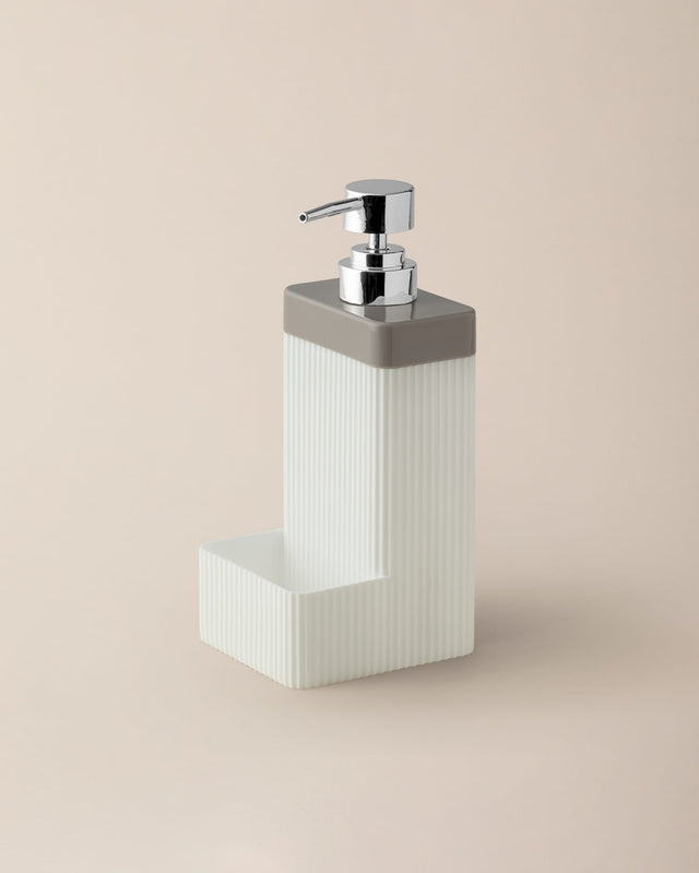 Soft Ecru Liquid Soap Dispenser for Bathroom - Elegant Marais Lautre Style
