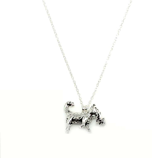Sterling Silver Mother Dog & Puppy Love Pendant Necklace