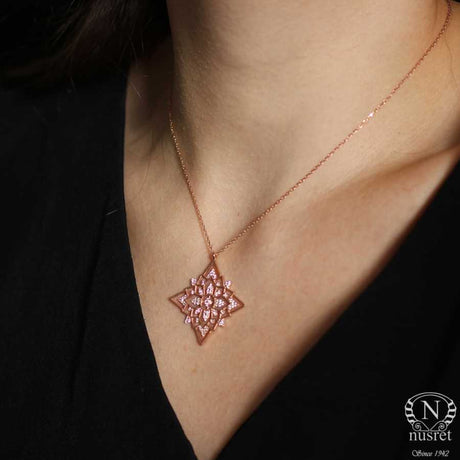 Sterling Silver Cubic Zirconia Pave Star Pendant Necklace