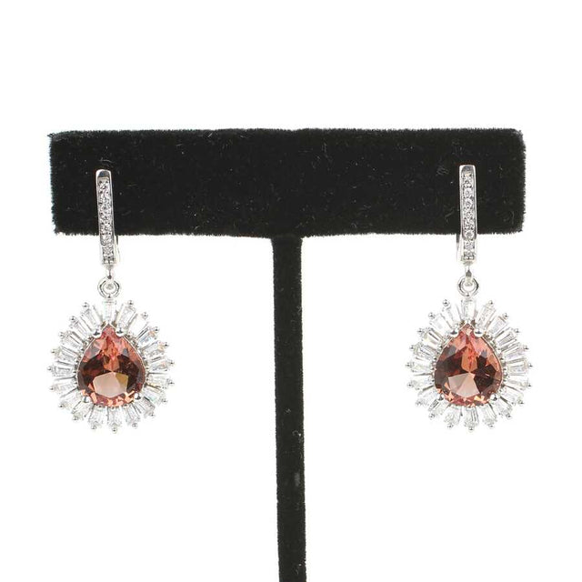 Sterling Silver Zultanite & Baguette Teardrop Earrings