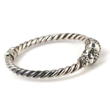 925 Sterling Silver Twisted Bangle with Braided Ball Design