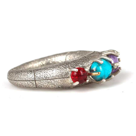 Premium 925 Sterling Silver Emerald Amethyst Turquoise Ruby Ring