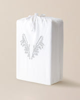 Twin Size 100% Cotton Embroidered Washed Waffle Duvet Cover Set - White Gray