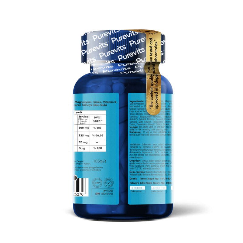 Calcium Magnesium Zinc & Vitamin D3 - Comprehensive Mineral Support Tablets - TryAladdin