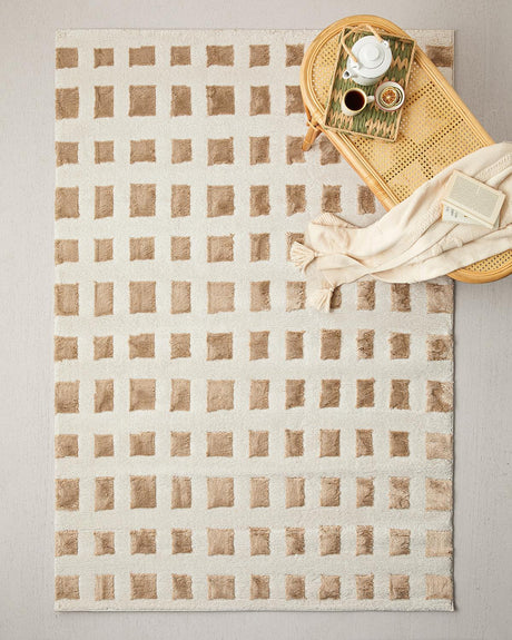 Professional High-Traffic Beige Area Rug