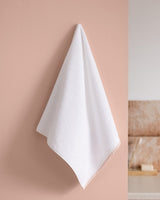 Camille Crocheted 100% Cotton Face Towel - White & Powder Pink - TryAladdin