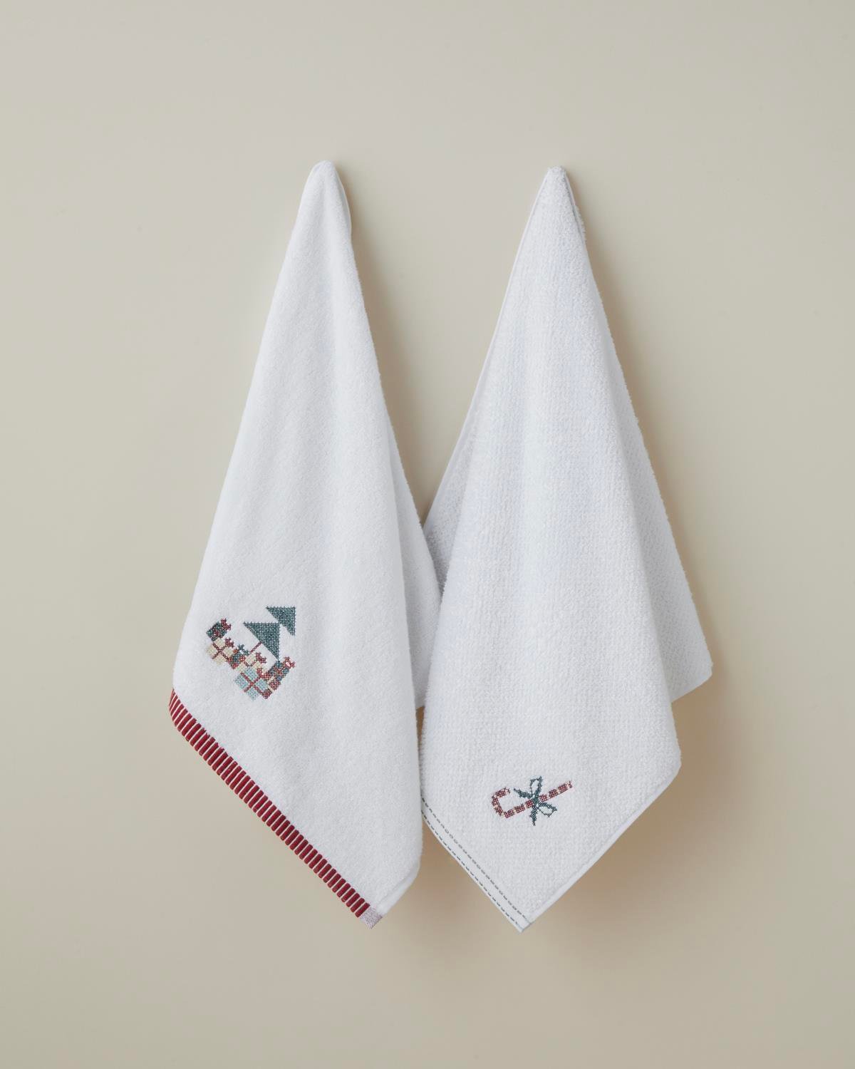 Premium Cotton Embroidered Face Towel White