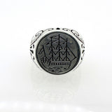 Captivating Men's Ship Design Silver Ring