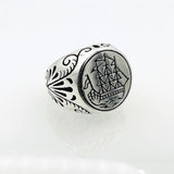 Captivating Men's Ship Design Silver Ring