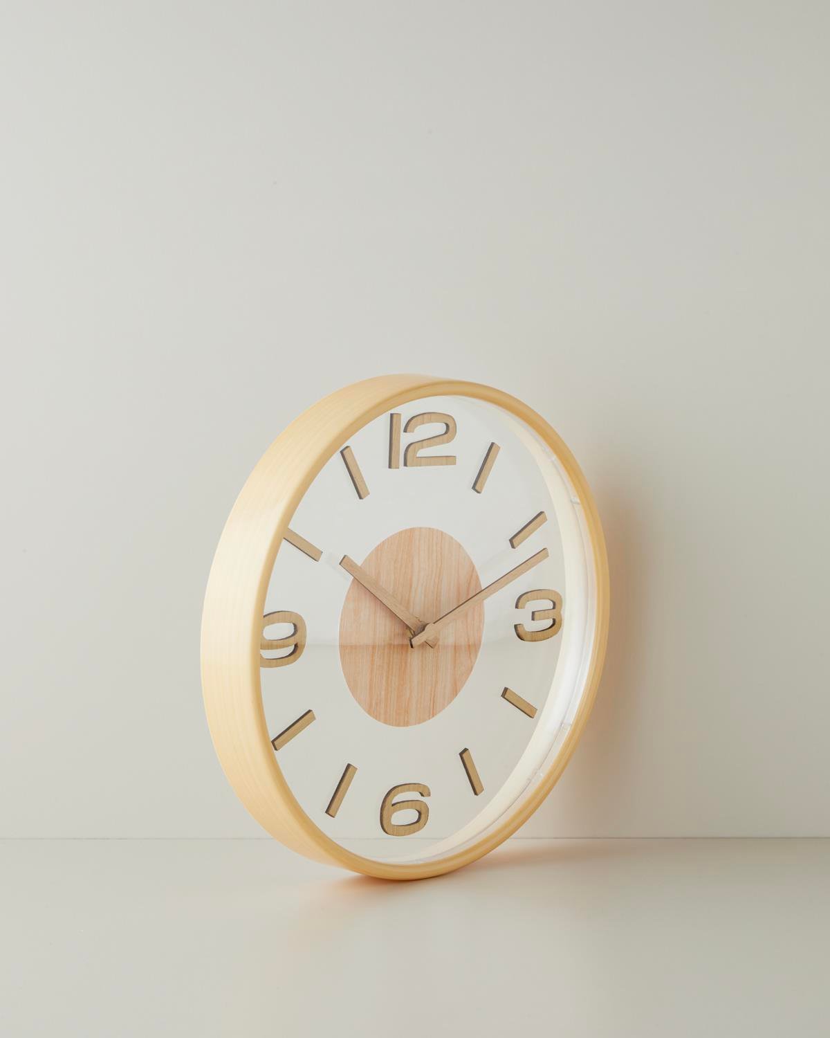 Premium Modern Wall Clock - Cream Finish