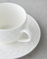Premium New Bone China Tea Cup Set 4 Piece 2 Person White 220ml