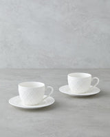 Premium New Bone China Tea Cup Set 4 Piece 2 Person White 220ml