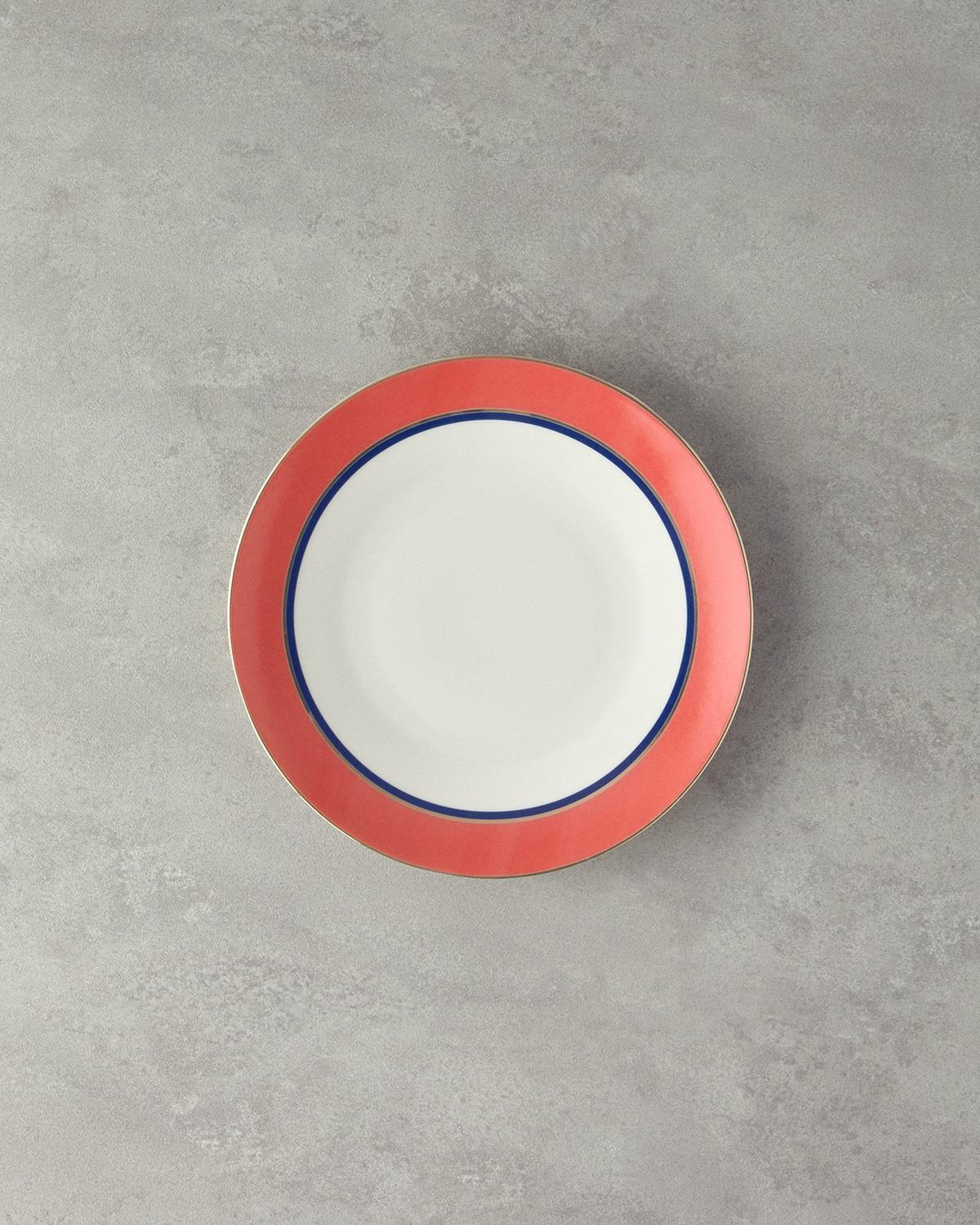 Professional Carny Bone Porcelain Serving Plate Orange